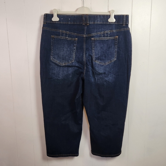 Penningtons Curvy Fit Denim Capri Dark Wash Jeans d/C Plus Size 20 New Summer - Picture 4 of 11